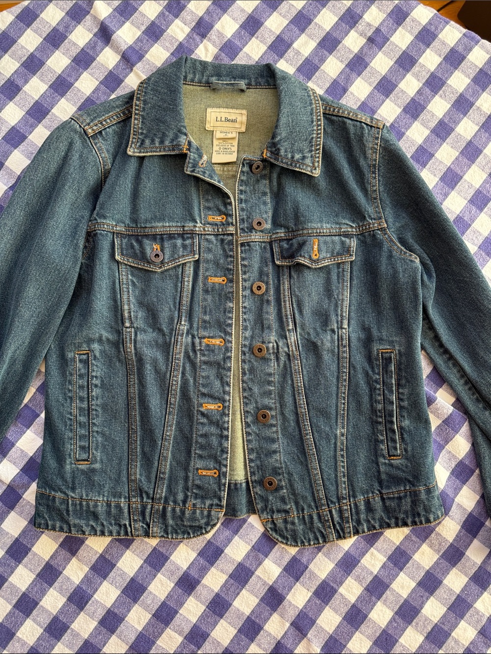 L.L. Bean Dark Blue Denim Jacket - Classic Trucker Style